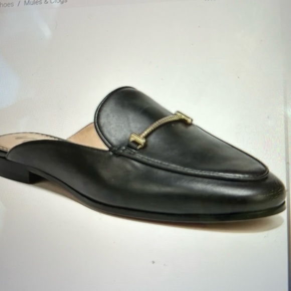 Sam Edelman Laurna Slip On Loafer Mules Black Leather - Picture 1 of 1